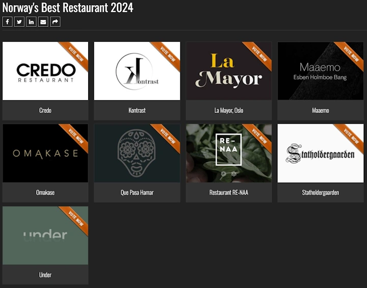 World Culinary Awards 2024 norske